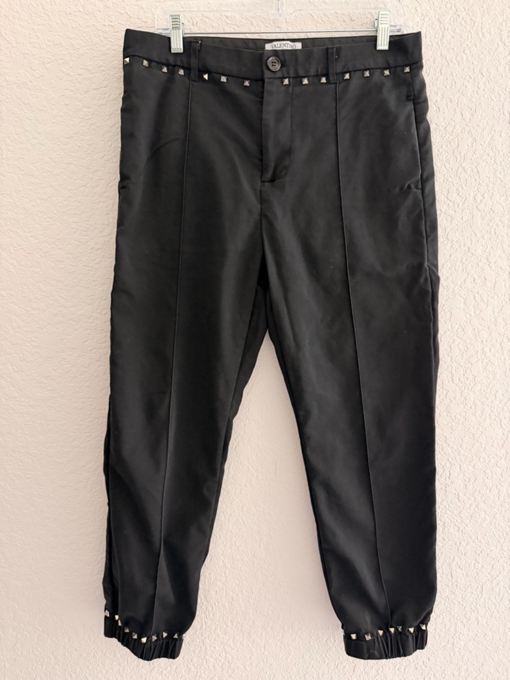 Valentino Rockstud Jogger Pants 100% Cotton Made in Italy | Ankle Trousers